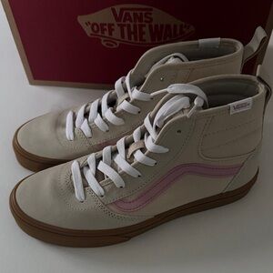 Vans Hightop Sneakers Girls 6 Youth Tan Canvas